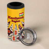 Iraq Kurdistan Region 4 in 1 Can Cooler Tumbler Traditional Pattern Yellow Red Green - Wonder Print Shop
