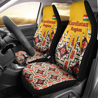 Iraq Kurdistan Region Car Seat Cover Traditional Pattern Yellow Red Green - Wonder Print Shop