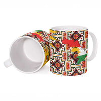 Iraq Kurdistan Region Ceramic Mug Traditional Pattern Yellow Red Green - Wonder Print Shop