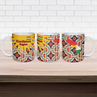 Iraq Kurdistan Region Ceramic Mug Traditional Pattern Yellow Red Green - Wonder Print Shop