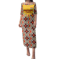 Iraq Kurdistan Region Family Matching Puletasi and Hawaiian Shirt Traditional Pattern Yellow Red Green - Wonder Print Shop