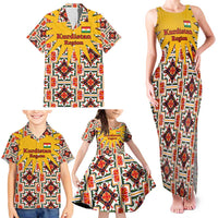 Iraq Kurdistan Region Family Matching Tank Maxi Dress and Hawaiian Shirt Traditional Pattern Yellow Red Green - Wonder Print Shop