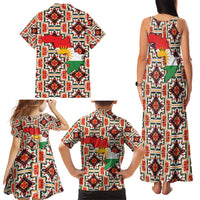 Iraq Kurdistan Region Family Matching Tank Maxi Dress and Hawaiian Shirt Traditional Pattern Yellow Red Green - Wonder Print Shop