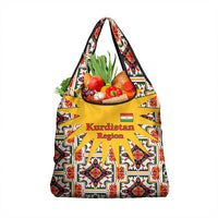 Iraq Kurdistan Region Grocery Bag Traditional Pattern Yellow Red Green - Wonder Print Shop