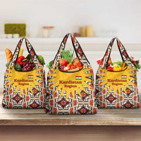 Iraq Kurdistan Region Grocery Bag Traditional Pattern Yellow Red Green - Wonder Print Shop