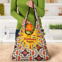 Iraq Kurdistan Region Grocery Bag Traditional Pattern Yellow Red Green - Wonder Print Shop