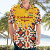 Iraq Kurdistan Region Hawaiian Shirt Traditional Pattern Yellow Red Green - Wonder Print Shop