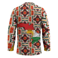 Iraq Kurdistan Region Hockey Jersey Traditional Pattern Yellow Red Green - Wonder Print Shop