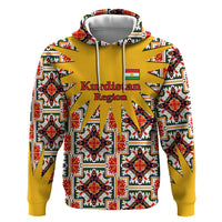 Iraq Kurdistan Region Hoodie Traditional Pattern Yellow Red Green - Wonder Print Shop