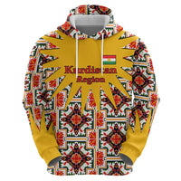 Iraq Kurdistan Region Hoodie Traditional Pattern Yellow Red Green - Wonder Print Shop