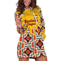 Iraq Kurdistan Region Hoodie Dress Traditional Pattern Yellow Red Green - Wonder Print Shop