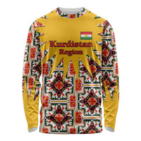 Iraq Kurdistan Region Long Sleeve Shirt Traditional Pattern Yellow Red Green - Wonder Print Shop