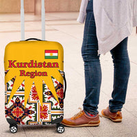 Iraq Kurdistan Region Luggage Cover Traditional Pattern Yellow Red Green - Wonder Print Shop