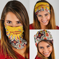 Iraq Kurdistan Region Neck Gaiter Traditional Pattern Yellow Red Green - Wonder Print Shop