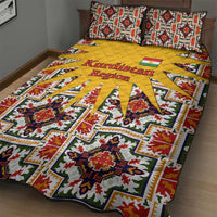 Iraq Kurdistan Region Quilt Bed Set Traditional Pattern Yellow Red Green - Wonder Print Shop