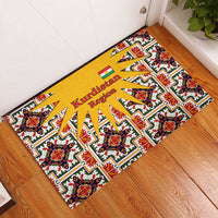 Iraq Kurdistan Region Rubber Doormat Traditional Pattern Yellow Red Green - Wonder Print Shop