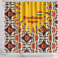 Iraq Kurdistan Region Shower Curtain Traditional Pattern Yellow Red Green - Wonder Print Shop