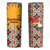 Iraq Kurdistan Region Skinny Tumbler Traditional Pattern Yellow Red Green - Wonder Print Shop