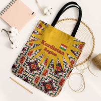 Iraq Kurdistan Region Tote Bag Traditional Pattern Yellow Red Green - Wonder Print Shop