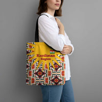 Iraq Kurdistan Region Tote Bag Traditional Pattern Yellow Red Green - Wonder Print Shop