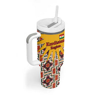 Iraq Kurdistan Region Tumbler With Handle Traditional Pattern Yellow Red Green - Wonder Print Shop