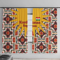Iraq Kurdistan Region Window Curtain Traditional Pattern Yellow Red Green - Wonder Print Shop