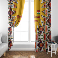 Iraq Kurdistan Region Window Curtain Traditional Pattern Yellow Red Green - Wonder Print Shop