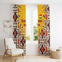 Iraq Kurdistan Region Window Curtain Traditional Pattern Yellow Red Green - Wonder Print Shop