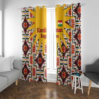 Iraq Kurdistan Region Window Curtain Traditional Pattern Yellow Red Green - Wonder Print Shop