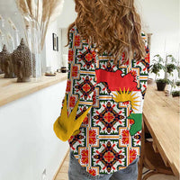 Iraq Kurdistan Region Women Casual Shirt Traditional Pattern Yellow Red Green - Wonder Print Shop