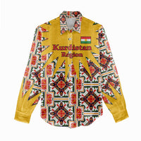 Iraq Kurdistan Region Women Casual Shirt Traditional Pattern Yellow Red Green - Wonder Print Shop