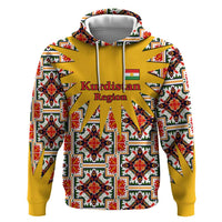 Iraq Kurdistan Region Zip Hoodie Traditional Pattern Yellow Red Green - Wonder Print Shop