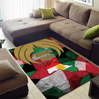 Kurdistan Region Iraq Area Rug Eagle Emblem Red Green Black - Wonder Print Shop