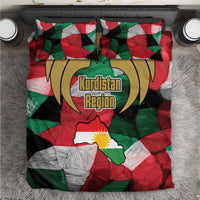 Kurdistan Region Iraq Bedding Set Eagle Emblem Red Green Black - Wonder Print Shop
