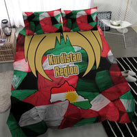 Kurdistan Region Iraq Bedding Set Eagle Emblem Red Green Black - Wonder Print Shop