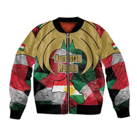 Kurdistan Region Iraq Bomber Jacket Eagle Emblem Red Green Black - Wonder Print Shop