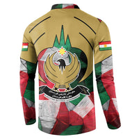 Kurdistan Region Iraq Button Sweatshirt Eagle Emblem Red Green Black - Wonder Print Shop