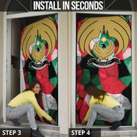 Kurdistan Region Iraq Door Cover Eagle Emblem Red Green Black - Wonder Print Shop