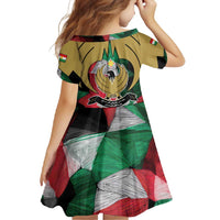 Kurdistan Region Iraq Family Matching Mermaid Dress and Hawaiian Shirt Eagle Emblem Red Green Black - Wonder Print Shop