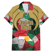 Kurdistan Region Iraq Family Matching Mermaid Dress and Hawaiian Shirt Eagle Emblem Red Green Black - Wonder Print Shop
