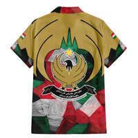 Kurdistan Region Iraq Family Matching Mermaid Dress and Hawaiian Shirt Eagle Emblem Red Green Black - Wonder Print Shop