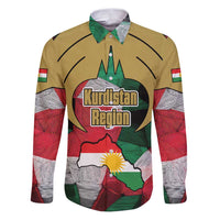 Kurdistan Region Iraq Family Matching Puletasi and Hawaiian Shirt Eagle Emblem Red Green Black - Wonder Print Shop