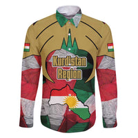 Kurdistan Region Iraq Family Matching Short Sleeve Bodycon Dress and Hawaiian Shirt Eagle Emblem Red Green Black - Wonder Print Shop