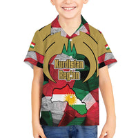 Kurdistan Region Iraq Hawaiian Shirt Eagle Emblem Red Green Black - Wonder Print Shop