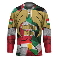 Kurdistan Region Iraq Hockey Jersey Eagle Emblem Red Green Black - Wonder Print Shop