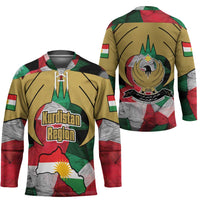 Kurdistan Region Iraq Hockey Jersey Eagle Emblem Red Green Black - Wonder Print Shop