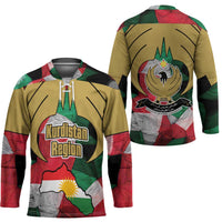Kurdistan Region Iraq Hockey Jersey Eagle Emblem Red Green Black - Wonder Print Shop