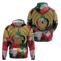 Kurdistan Region Iraq Hoodie Eagle Emblem Red Green Black - Wonder Print Shop