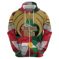 Kurdistan Region Iraq Hoodie Eagle Emblem Red Green Black - Wonder Print Shop