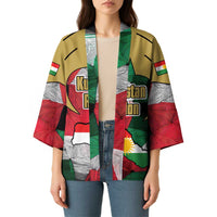 Kurdistan Region Iraq Kimono Eagle Emblem Red Green Black - Wonder Print Shop